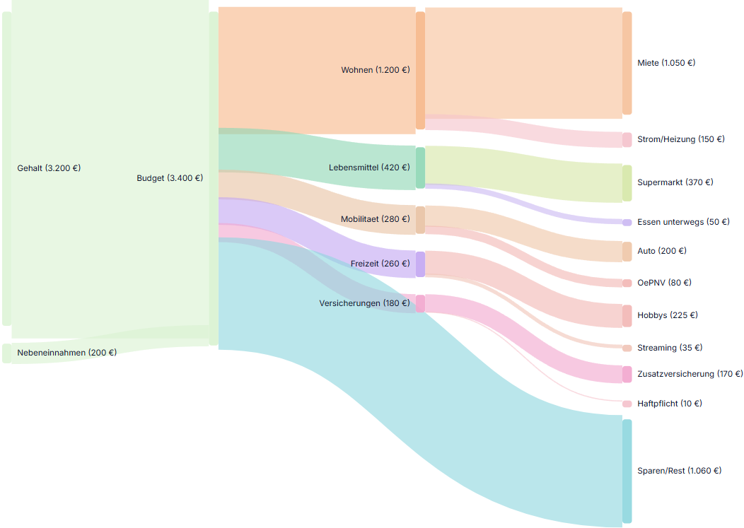Vorschau Geldflussdiagramm